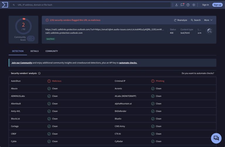 A site to test a link